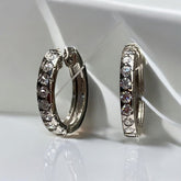 Brinco Argola de Aço com 1 Fileira de Zirconia